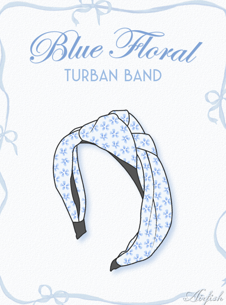 #BlueFloralTurbanBand