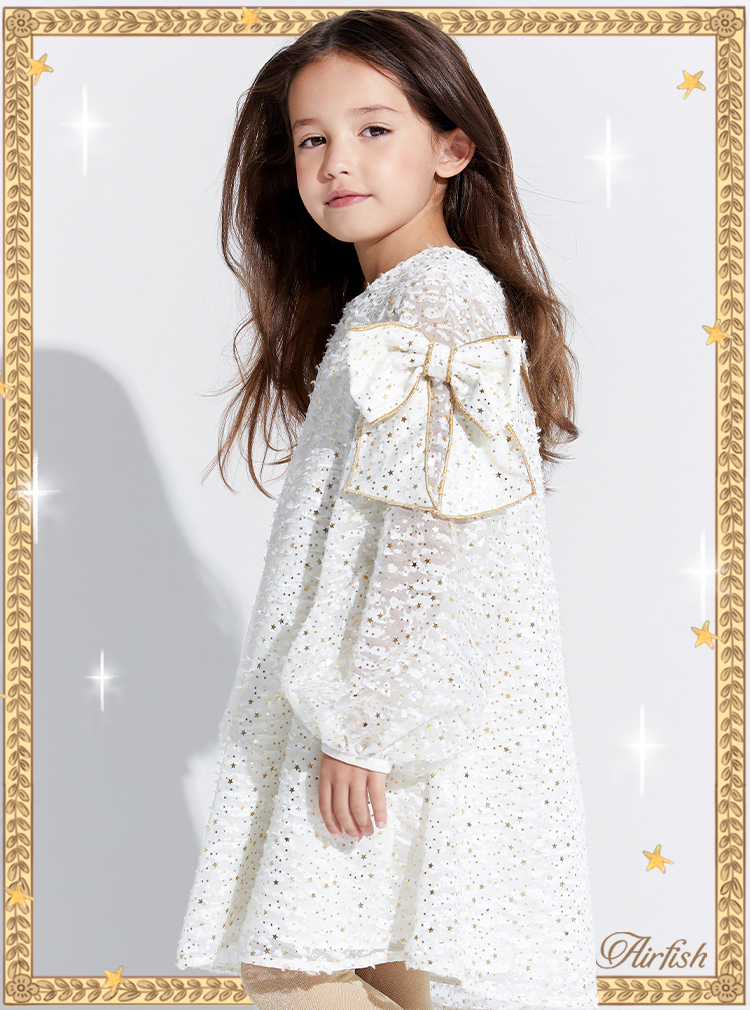 Christmas Sparkle Bow Dress_ivory [Classic]