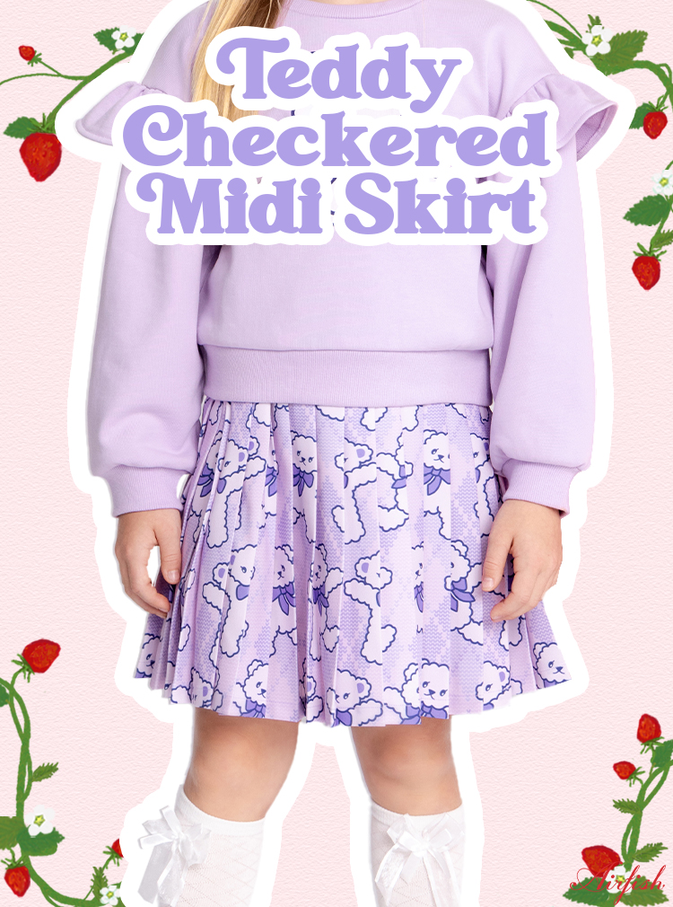 Teddy Checkered Midi Skirt_Lavender