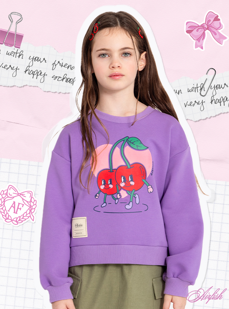 Cherry Friends Sweatshirt_Purple