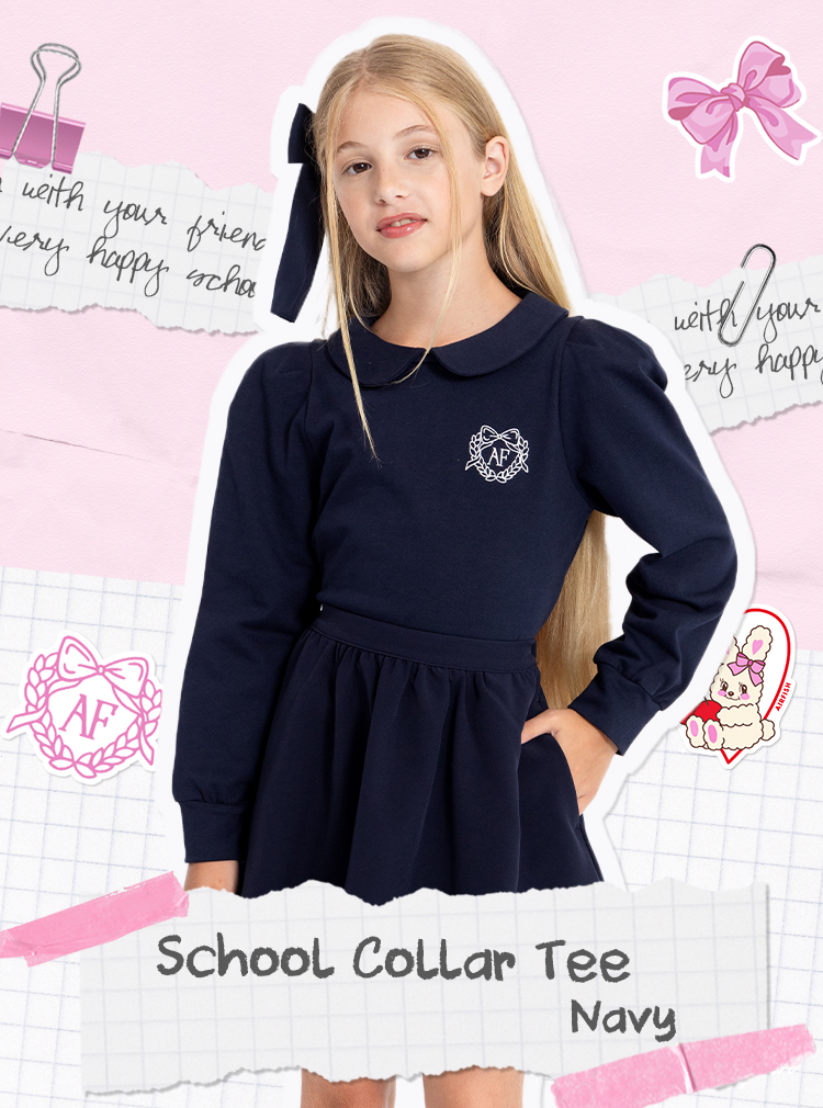 School Collar Tee_Navy