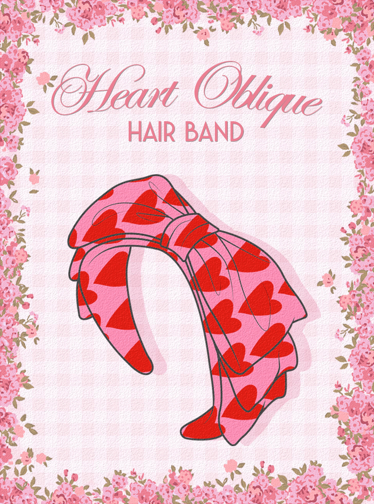 LOVE Hairband_Pink [ 3단보우 ]