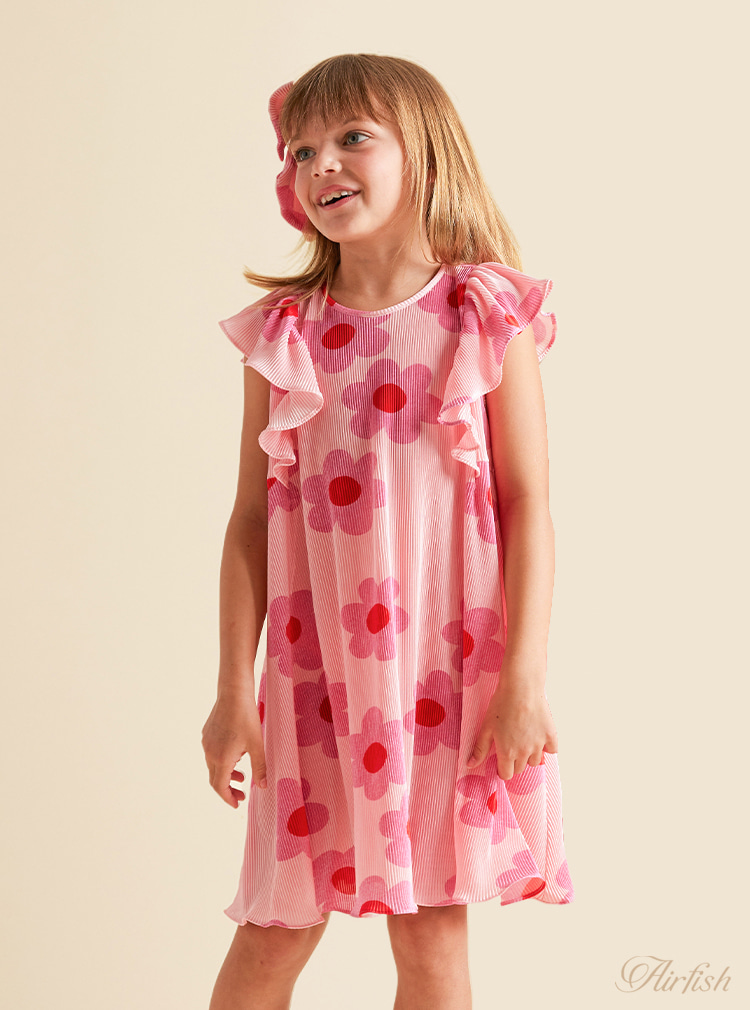 Sweet Daisy Pleats Dress_Pink