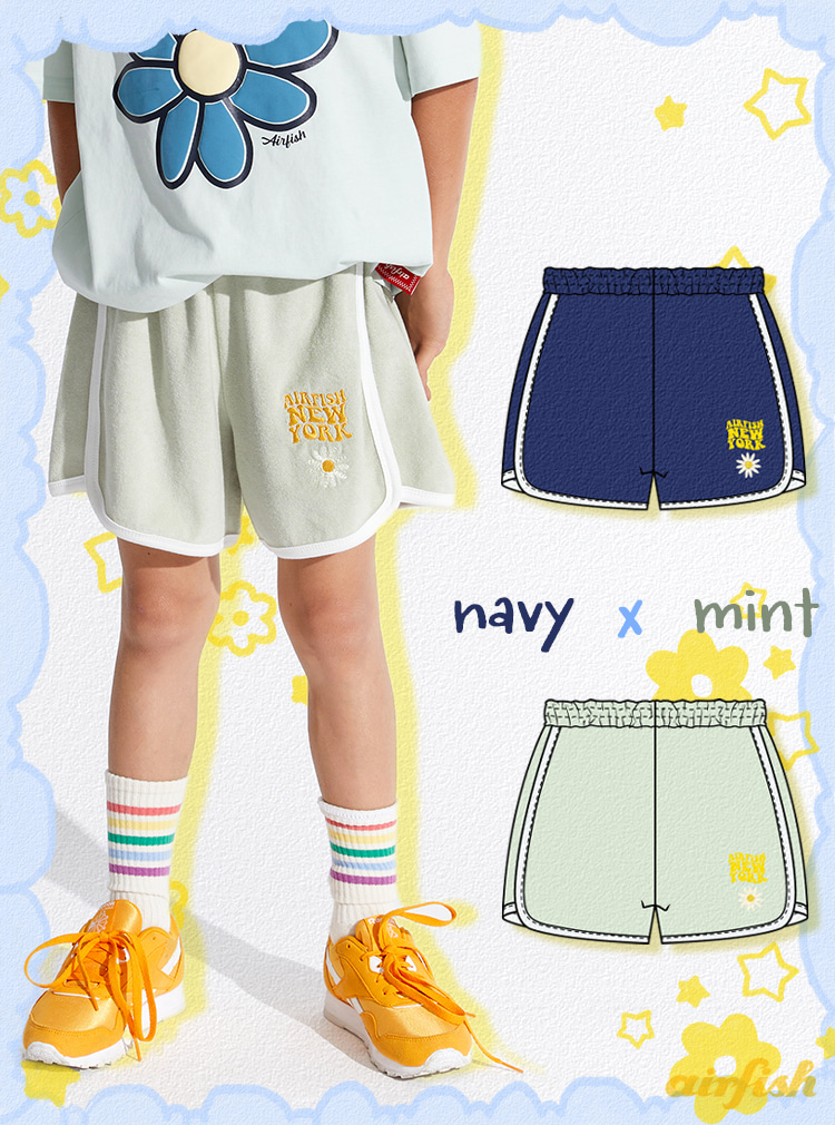 Daisy Everyday Shorts set_ Navy x Mint