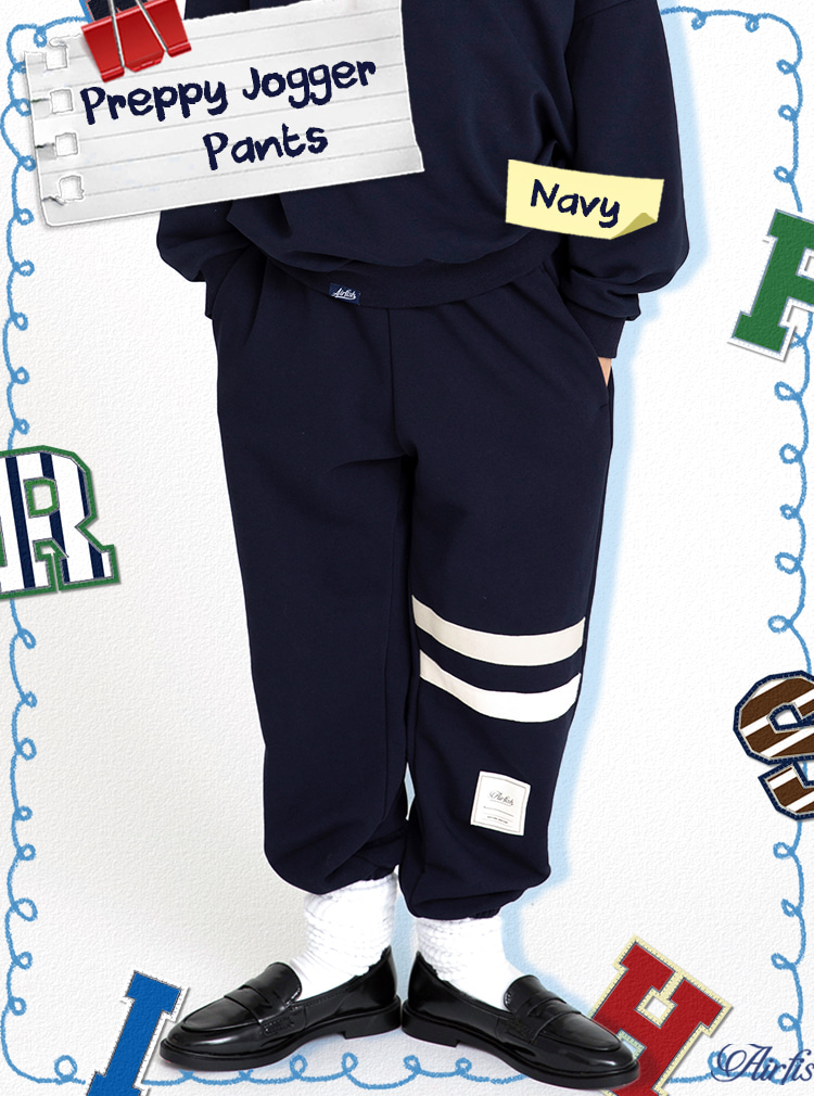 Preppy Jogger Pants_Navy
