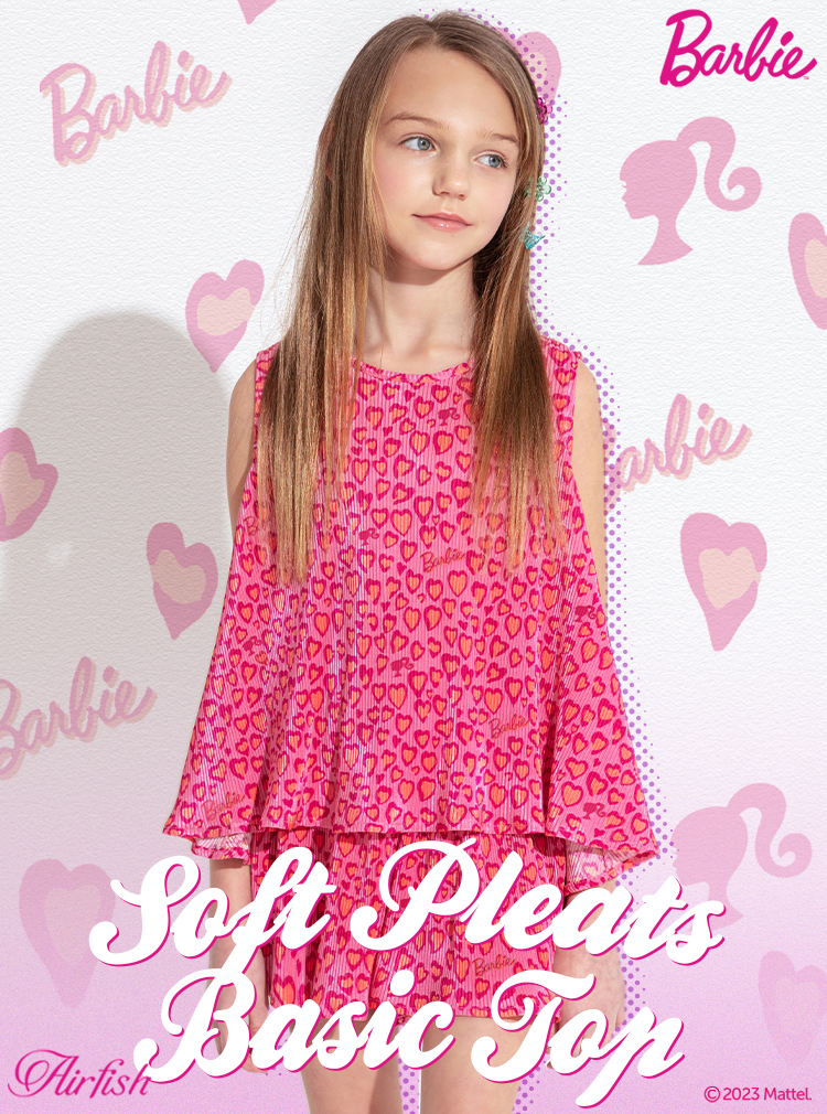 Barbie Heart Leopard Soft Pleats_Basic Top