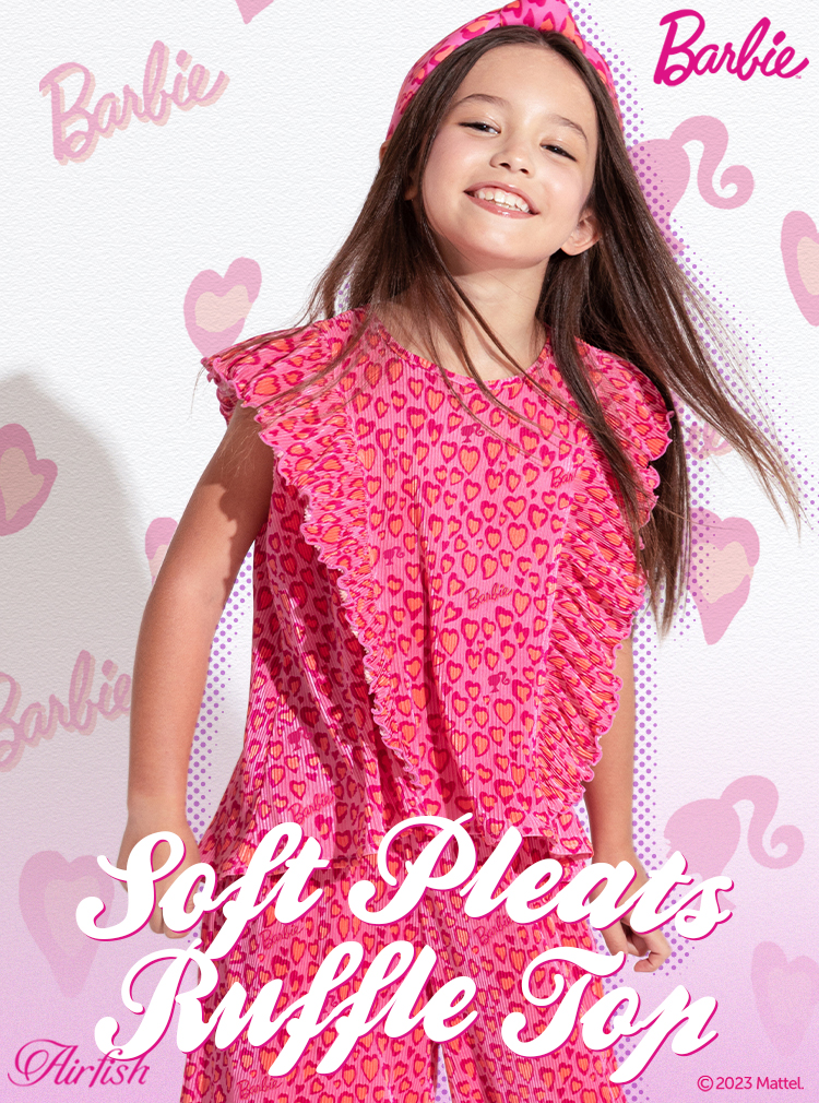 Barbie Heart Leopard Soft Pleats_Ruffle Top