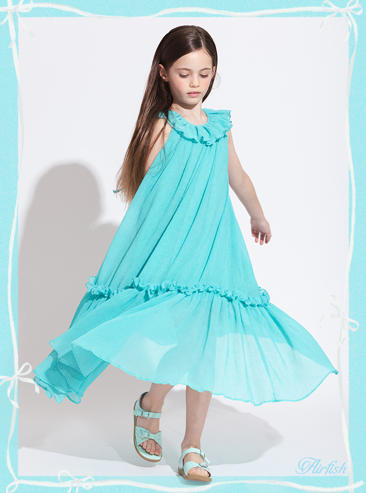 [Classic] Sun Flower Dress_Turquoise