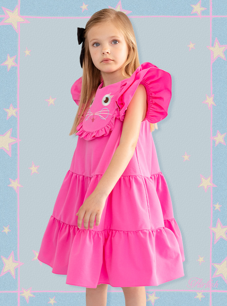 Cat Ruffle Dress_Pink