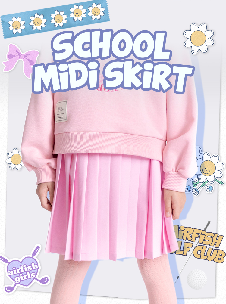 School Midi Skirt_Pink