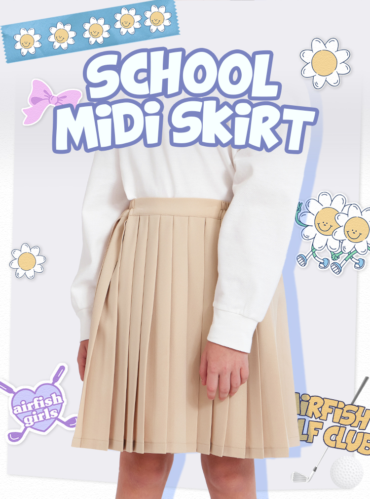 School Midi Skirt_Beige