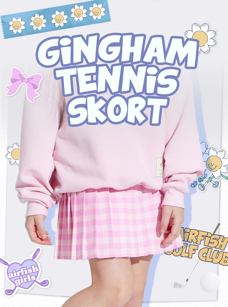 Gingham Tennis Skort_Pink