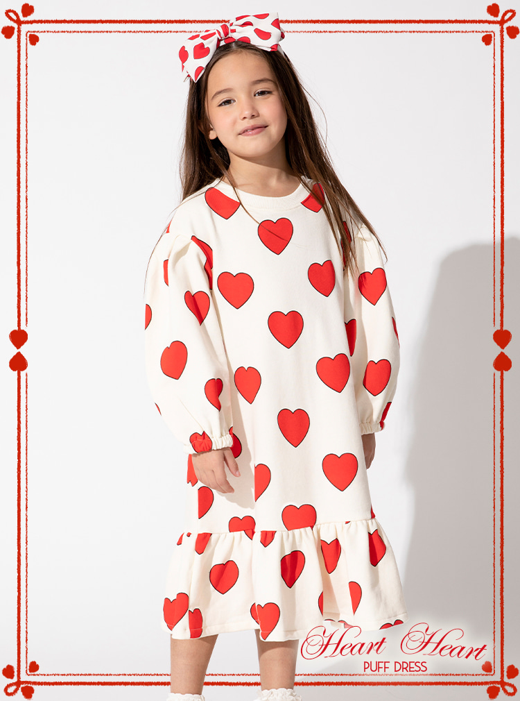Heart Heart Puff Dress_Red